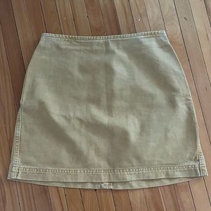 BDG taupe yellow denim mini skirt